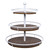 16.25" White 3 Tiered Round Metal and Wood Decorative Tray Stand - IMAGE 1
