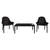 3-Piece Black Patio Lounge Set 39.5" - IMAGE 1