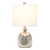 Hammered Glass Jar Table Lamp with Shade - 20" - White and Silver - IMAGE 3