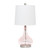 23.25" Rose Pink Rippled Table Lamp with White Shade - IMAGE 1