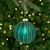 Glittered Ribbed Glass Christmas Ball Ornaments - 3" (75mm) - Green and Gold - 4ct - IMAGE 1