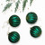 Glittered Ribbed Glass Christmas Ball Ornaments - 3" (75mm) - Green and Gold - 4ct - IMAGE 4
