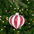 Glittered Candy Cane Onion Glass Christmas Ornaments - 3.25" - Red and White - 4ct - IMAGE 1