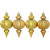 Commercial Size Shatterproof 2-Finish Finial Christmas Ornaments - Gold -10" - 4ct - IMAGE 2