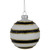 Shiny Finish Striped Christmas Glass Ball Ornaments - 3" (80mm) - White and Black  - Set of 4 - IMAGE 4