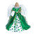 15" Green and White St. Patrick's Day Shamrock Angel Tree Topper, Unlit - IMAGE 1