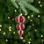 Shiny Red and Frosted Striped Candy Cane Finial Glass Christmas Ornament - 5.5" - IMAGE 3