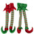 Striped Plush Elf Legs Christmas Decorations - 19" - Red and Green - Set of 2 - IMAGE 1