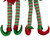 Striped Plush Elf Legs Christmas Decorations - 19" - Red and Green - Set of 2 - IMAGE 4