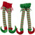 Striped Plush Elf Legs Christmas Decorations - 19" - Red and Green - Set of 2