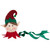 16" Plush Red and Green Elf Christmas Tree Topper, Unlit - IMAGE 1