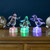 LED Lighted Color Changing Penguin Acrylic Christmas Decorations - 4" - Set of 3 - IMAGE 1