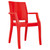 36" Red Glossy Stackable Outdoor Patio Dining Chair - IMAGE 1
