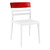 33" White and Red Transparent Outdoor Patio Dining Chair - IMAGE 1