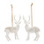 Set of 6 White Deer Figurine Christmas Ornaments 3.25" - IMAGE 3