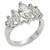 Women's Stainless Steel Engagement Ring with Marquise Shaped Cubic Zirconia - Size 8 - IMAGE 1