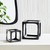 Hollow Cube Sculptures - 6.5" - Black - Set of 2 - IMAGE 2