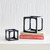 Hollow Cube Sculptures - 6.5" - Black - Set of 2 - IMAGE 4