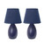Mini Egg Oval Table Lamps with Tapered Shade - 9.5" - Blue - Set of 2 - IMAGE 1