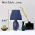 Mini Egg Oval Table Lamps with Tapered Shade - 9.5" - Blue - Set of 2 - IMAGE 5