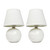 Mini Globe Table Lamps with Tapered Shade - 8.5" - White - Set of 2 - IMAGE 1