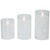 Set of 3 Snowy Woodland Flameless LED Flickering Glass Christmas Pillar Candles 6" - IMAGE 5