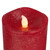 LED Flickering Flameless Textured Wax Pillar Candles - 8" - Red - Set of 3 - IMAGE 6