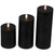 Black LED Flameless Flickering Wax Pillar Halloween Candles - 8" - Set of 3 - IMAGE 4