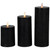 Black LED Flameless Flickering Wax Pillar Halloween Candles - 8" - Set of 3 - IMAGE 5