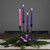 Set of 4 Purple and Pink Flickering LED Christmas Advent Wax Taper Candles 9.5" - IMAGE 2