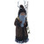 12” Schaller Krampus in a Brown Beaded Coat Paper Mache Christmas Candy Container - IMAGE 1