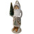 11” Paper Mache Silver Santa with Gold Reindeer Detail Christmas Candy Container - IMAGE 1