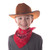 Brown Cowboy/Cowgirl Hat with Red Bandanna - IMAGE 4