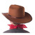 Brown Cowboy/Cowgirl Hat with Red Bandanna - IMAGE 6