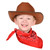 Brown Cowboy/Cowgirl Hat with Red Bandanna