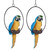 Set of 2 Polly in Paradise Parrot on Ring Outdoor Garden Statue 14" - IMAGE 1