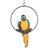 Set of 2 Polly in Paradise Parrot on Ring Outdoor Garden Statue 14"