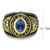 IP Gold Navy Stainless Steel Unisex Ring with Montana Synthetic Glass - Size 11 - IMAGE 2