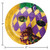 Club Pack of 96 Purple and Yellow Masks of Mardi Gras Dessert Round Plates 6.75" - IMAGE 2