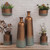 Large Handmade Striped Tapered Vase - 28.5" - Copper Finish - IMAGE 1