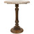 21" Wooden Brushed White Engraved Paisley Octagonal Pedestal Side Table - IMAGE 3