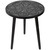 18" Charcoal Black and Gray Floral Engraved Wooden Side Table - IMAGE 1