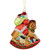 Santa on a Rocking Horse Glittered Glass Christmas Ornament - 4.75"  - Red - IMAGE 4