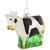 3" White and Black Cow Glass Christmas Ornament - IMAGE 1