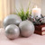 Textured Shiny Orbs Decorations - 6" - Silver - Set of 3 - IMAGE 2