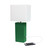 21" Green Leather Wrapped Table Lamp with White Rectangular Shade - IMAGE 3