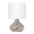 13.5" Gray Raindrop Glass Table Lamp with White Drum Shade - IMAGE 1
