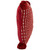 18" Red and White Knitted Square Throw Pillow with PomPoms - IMAGE 3