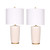 Set of 2 Beige and Shades of White Ceramic Table Lamps 25" - IMAGE 2