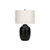 Ginger Jar Ceramic Base Table Lamp with Off White Shade - 25" Black - IMAGE 1